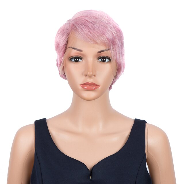 Brazilian Remy Short Lace Front Human Hair Wig Ombre Blonde