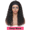 Human Hair Headband Wigs Water Wave Deep Body Wave Kinky Curly 180% Density Wig