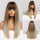 Synthetic Wigs with Bangs Long Straight Ombre Hair Wigs