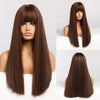 Synthetic Wigs with Bangs Long Straight Ombre Hair Wigs