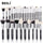 Black Makeup brushes set Professional Natural goat hair brushes