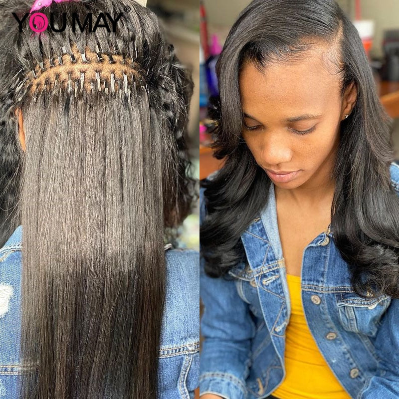 Before & After - Human Hair Micro Braids (Yaky Straight - 22