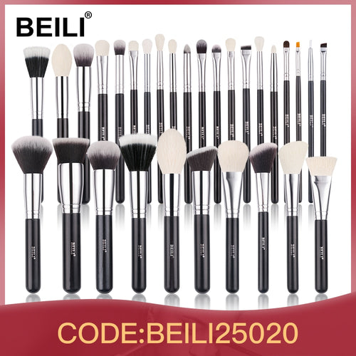Black Makeup brushes set Professional Natural goat hair brushes
