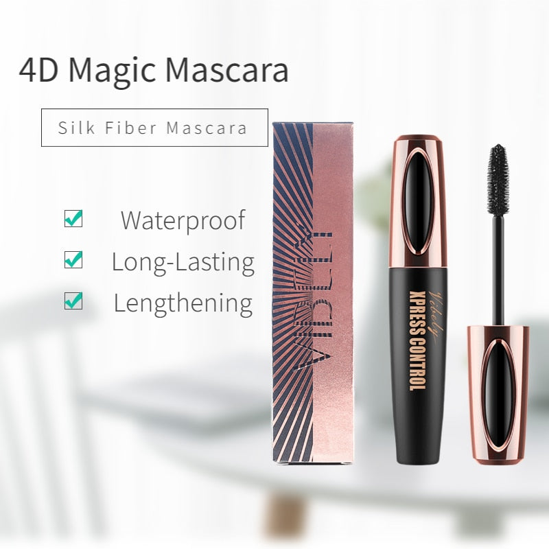 1 /2 Pc 4D Silk Fiber Black Thick Lengthening Eyelash  Waterproof Long-Lasting Mascara