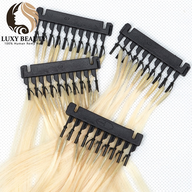 6D-1st Generation Hair Extensions 100% Human Hair Virgin  Straight Hair Extensions 6D 0.5g/strand 16-24 inches