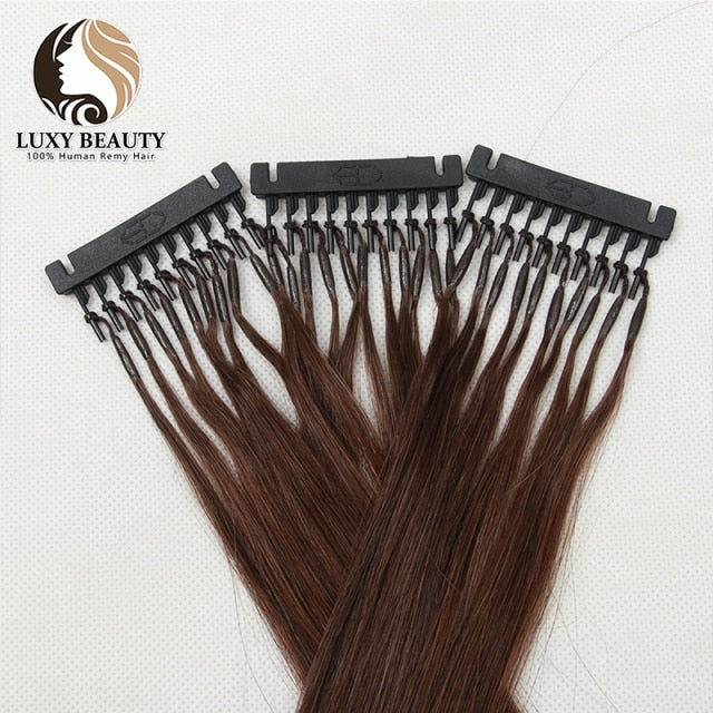 6D-1st Generation Hair Extensions 100% Human Hair Virgin  Straight Hair Extensions 6D 0.5g/strand 16-24 inches