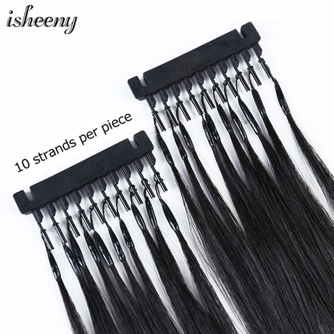 40-60cm 6D One Generation Hair Extensions 10pcs/set Invisible Micro Link Hair 100 Strands