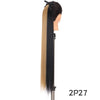 32 Inch Ultra Synthetic Long Wrap Around Straight Ponytail Clip In Ponytail Hair Extensions