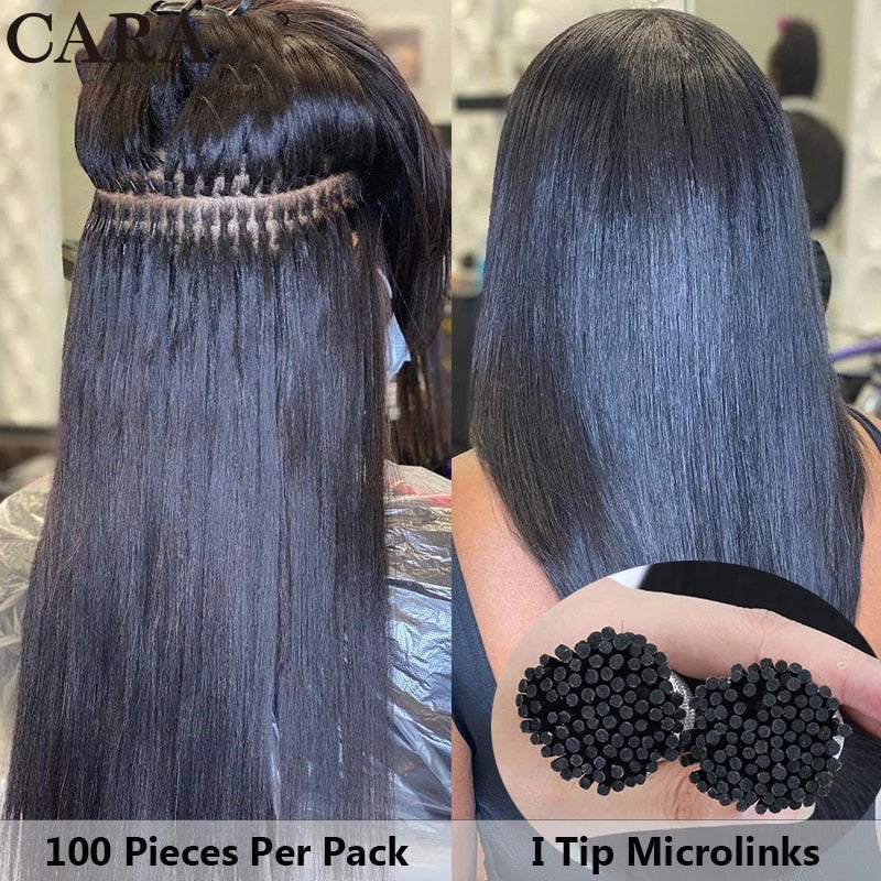 Straight I Tip Microlinks Hair Extenstions Bulk Human Hair Brazilian Virgin Hair I Tip Microlinks Hair Extensions