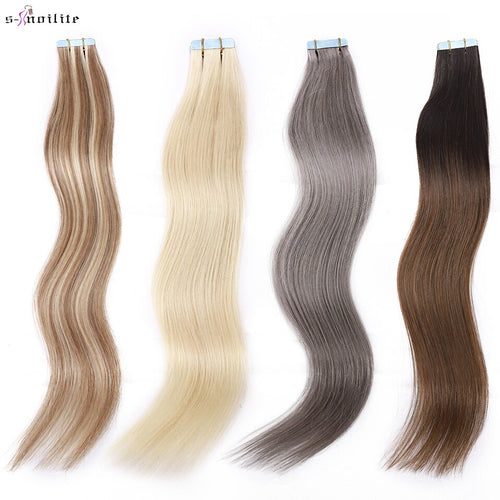 2.5g/pc Natural Hair Extensions Tape In Human Hair Invisible Tape Hair Extensions