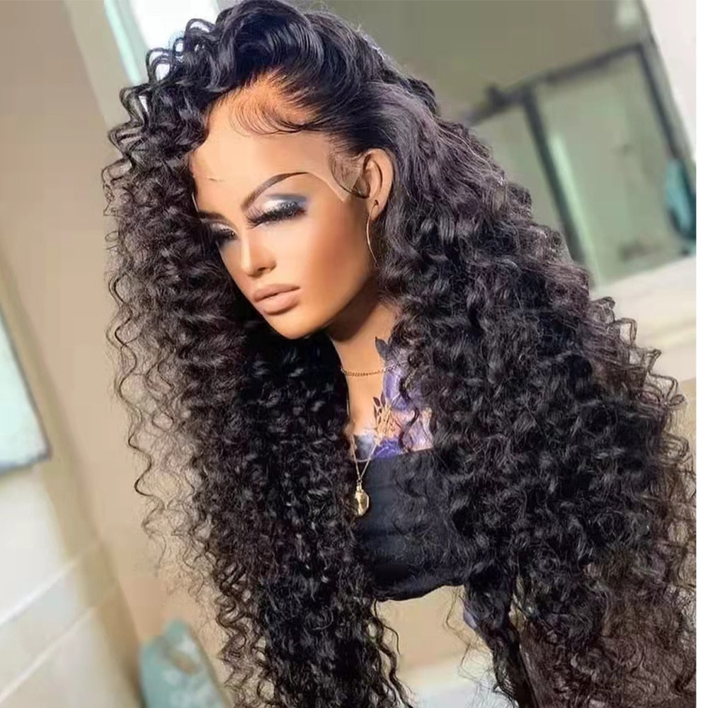 Loose Deep Wave HD Frontal Curly Human Hair Brazilian 13x4 Water Wave Full Lace Front Wig
