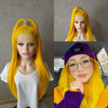 Long Straight Blue Wig  Blonde/Yellow/Grey/Red/Orange Lace Front Synthetic Hair Wig