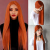 Long Straight Blue Wig  Blonde/Yellow/Grey/Red/Orange Lace Front Synthetic Hair Wig