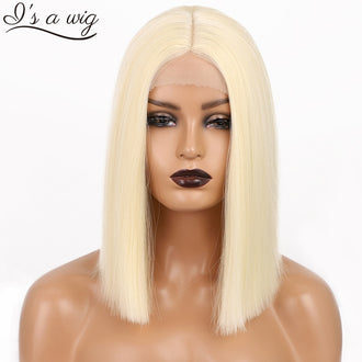 613 Blonde Synthetic Short Straight Bob Wig