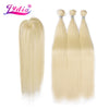 Synthetic Yaki Straight Hair Weave With Double Weft 613# Blonde Hair Bundles 16inch-20inch 4pc/Pack With Free Closure - MRD Couture International 